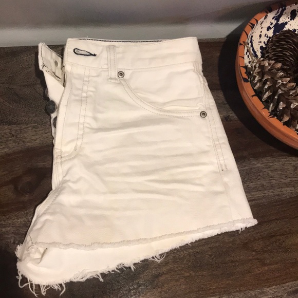 White button fly shorts Clearance